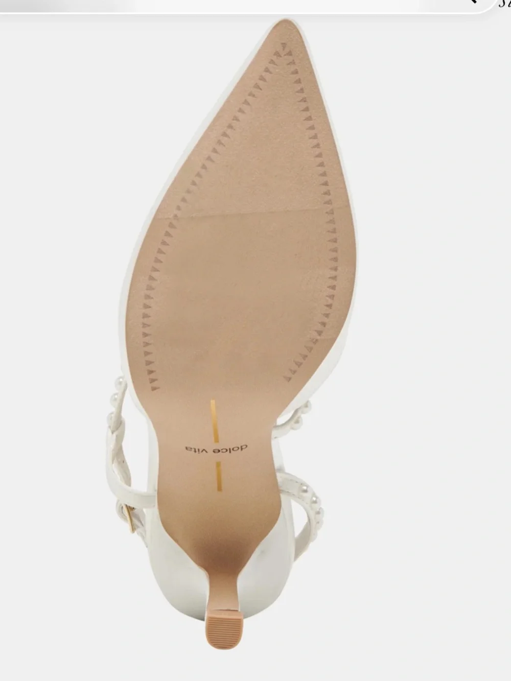NEW🌸Dolce Vita kamra pearl heels true white satin size 11 $150 w/o box